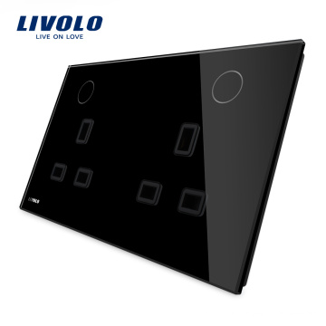 Livolo Электрический Выключатель Новый Дизайн Многоконтактный UK Двойная Розетка VL-W2C2UK-12